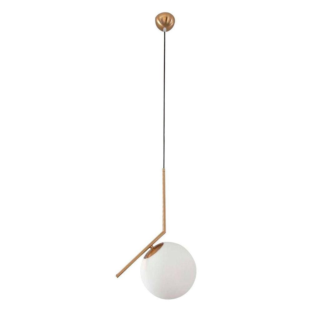 Pendente Moderno Dourado Salvador 25Cm Cúpula Redonda