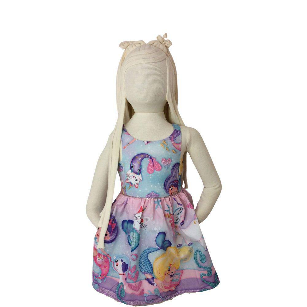 Vestido Festa Casual Infantil Mon Sucre Lilas Estampa tam 1