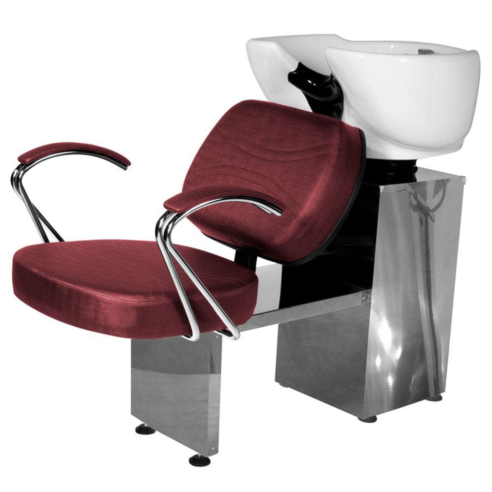 Lavatório Salão de Beleza Topázio Base Inox Bordô