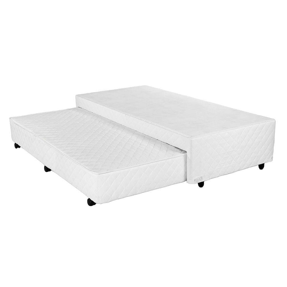 Bicama Box Solteiro Americano Mega Branco com Auxiliar em Molas Superlastic - 096x203