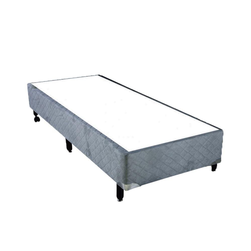 Cama Box Solteiro Americano Simples Mega Colchões Suede Cinza - 096x203