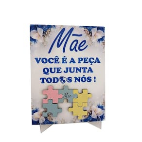 Porta Retrato Azulejo Presente Dias das Mães - Escreva você mesmo no presente