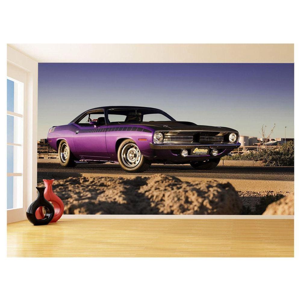 Papel De Parede 3D Carro Antigo Clássico Vintage 3,5M Cxr27