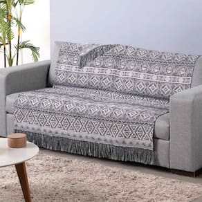 Xale Para Sofá Com Franja Luxor 1 Peça 2,10m x 1,35m 60% Algodão / 40% Poliéster Tecido Jacquard