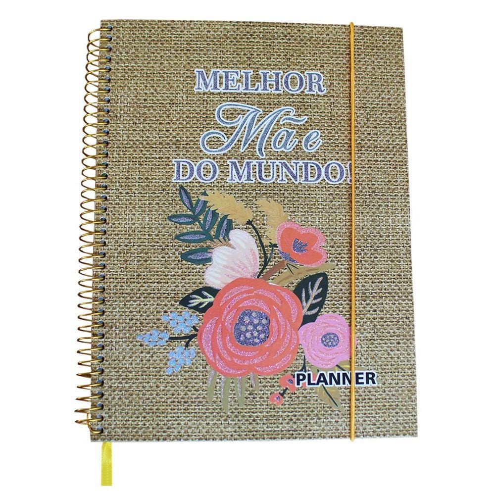Planner Personalizado Marrom Dia Das Mães Feminino 80 Folhas