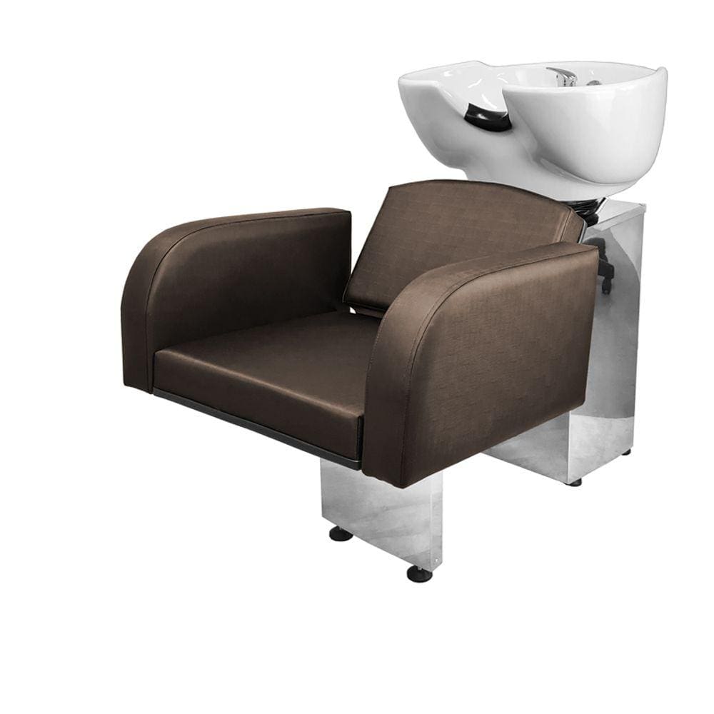 Lavatório Salão de Beleza Destak Base Inox Marrom