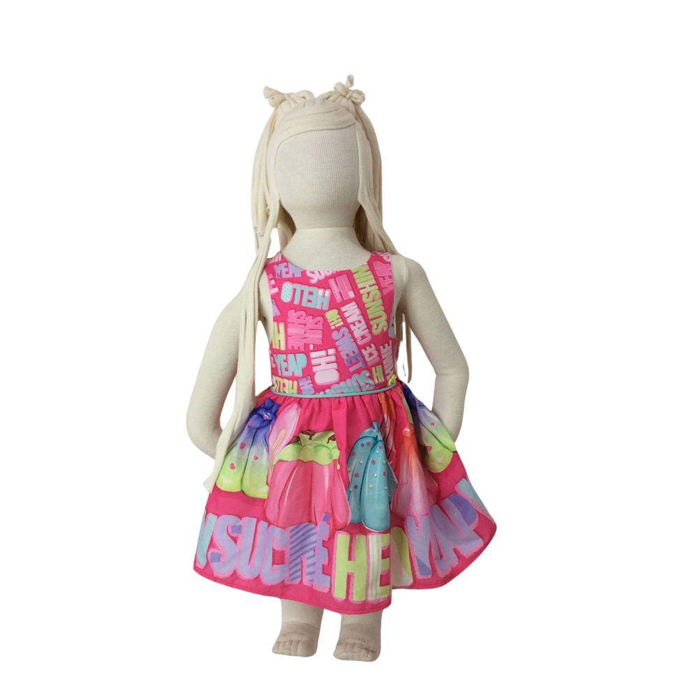 Vestido Rodado Mon Sucre Pink Letras tam 1