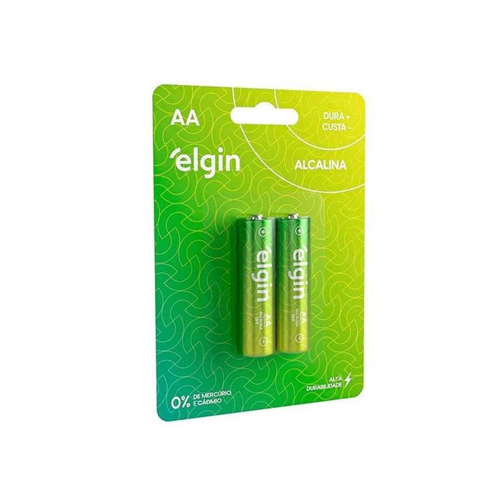 Pilha Alcalina Aa2 Elgin Cartela Com 02 Unidades - Pç / 2 [F108]