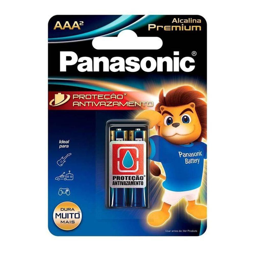 Pilha Alcalina Premium Panasonic Aaa Palito 02 Unidades Lr03egr/2b96 - Pç / 2 [F108]