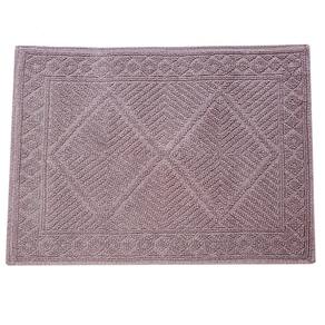 Tapete de Banheiro Jacquard Retangular Vizapi Santorini 50x70cm Marrom Pardo