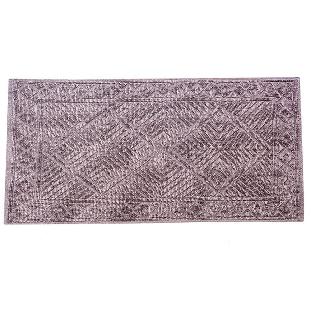 Tapete Passadeira de Quarto/banheiro Jacquard Retangular Vizapi Santorini 50x100cm Marrom Pardo
