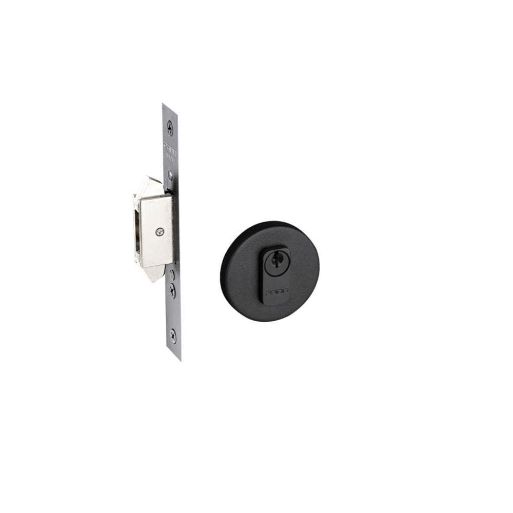 Fechadura Trava Porta Correr Pado Expansiva Preta Inox