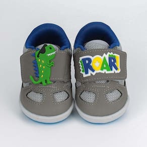Tênis Bebê Masculino Kidy Colors Dinossauro Cinza e Azul