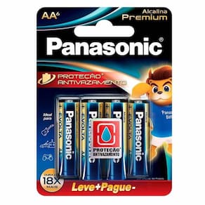 Pilha Alcalina Premium Panasonic Aa Pequena 06 Unidades Lr6egr/6b96 - Pç / 6 [F108]