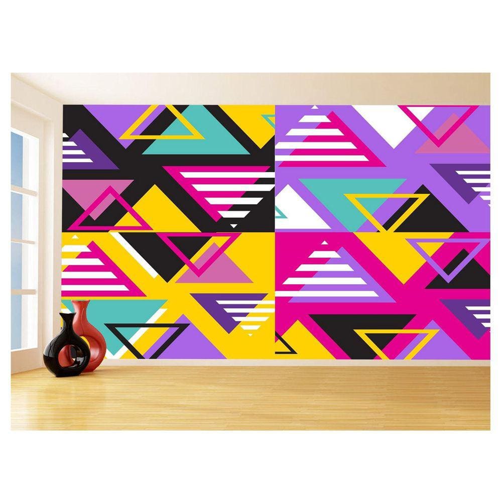 Papel De Parede Geométrico Triângulos Abstrato 3,5M Gmt43