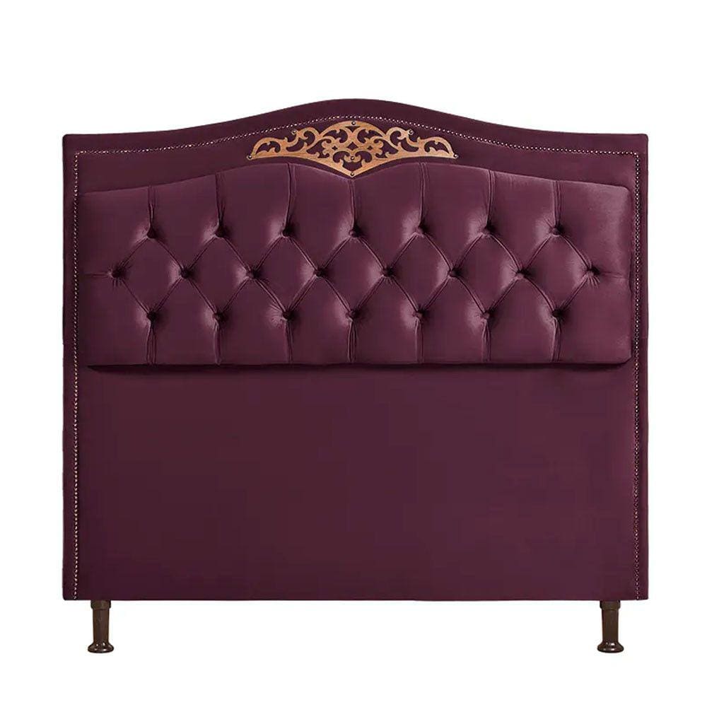 Cabeceira Cama Box Casal 140 Cm Estofada Luxor Roxo Holanda Plus Speciale Home