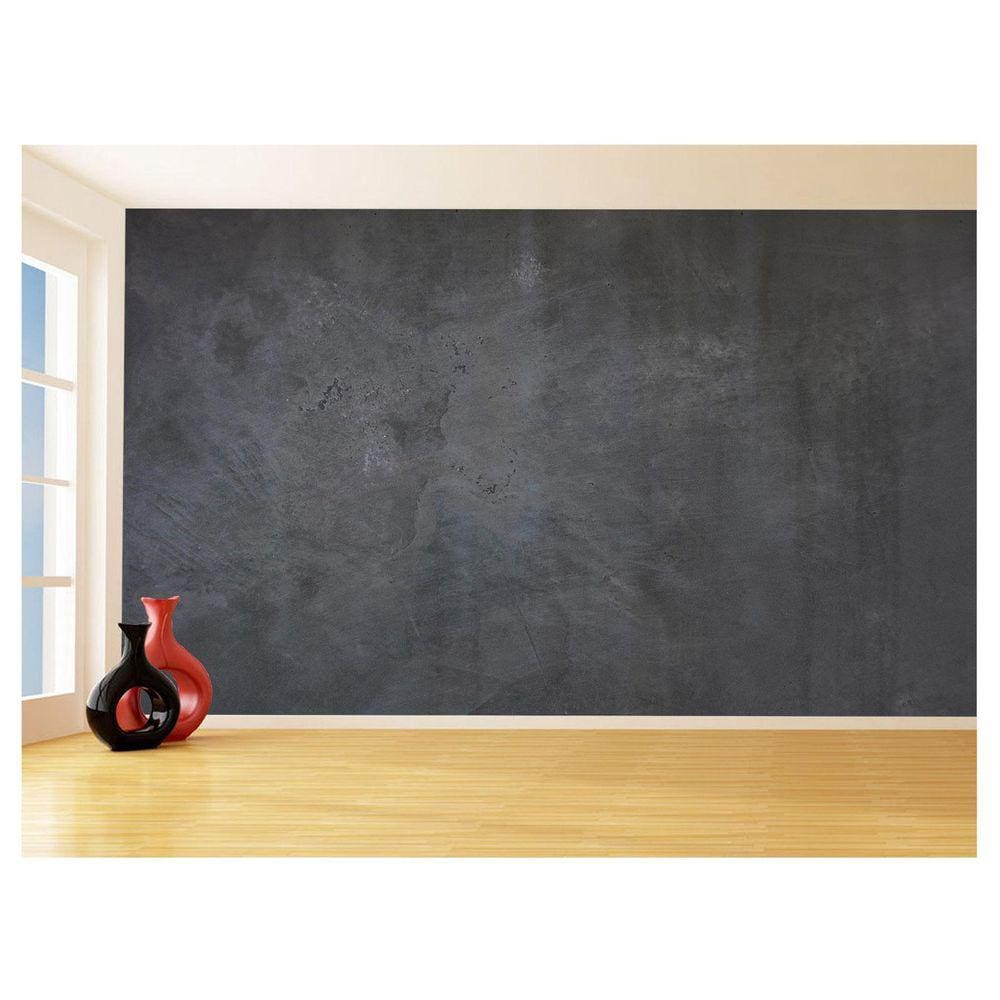 Papel De Parede 3D Concreto Queimado Liso Cinza 3,5M Kkt04