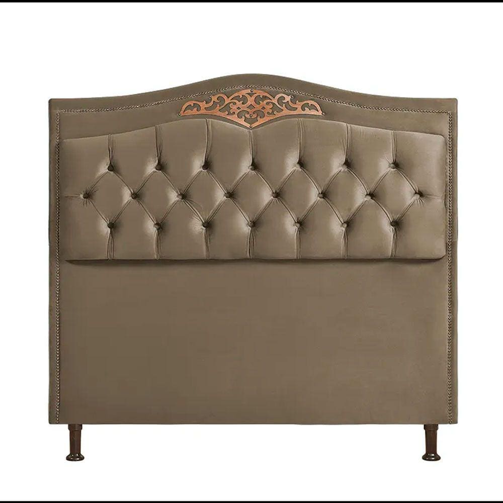 Cabeceira Cama Box Casal 140 Cm Estofada Veludo Marrom Castor Holanda Plus Speciale Home