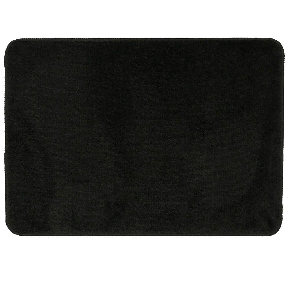 Tapete de Banheiro Ou Quarto Poliester Base Antiderrapante Vizapi Madam 70x120cm Preto