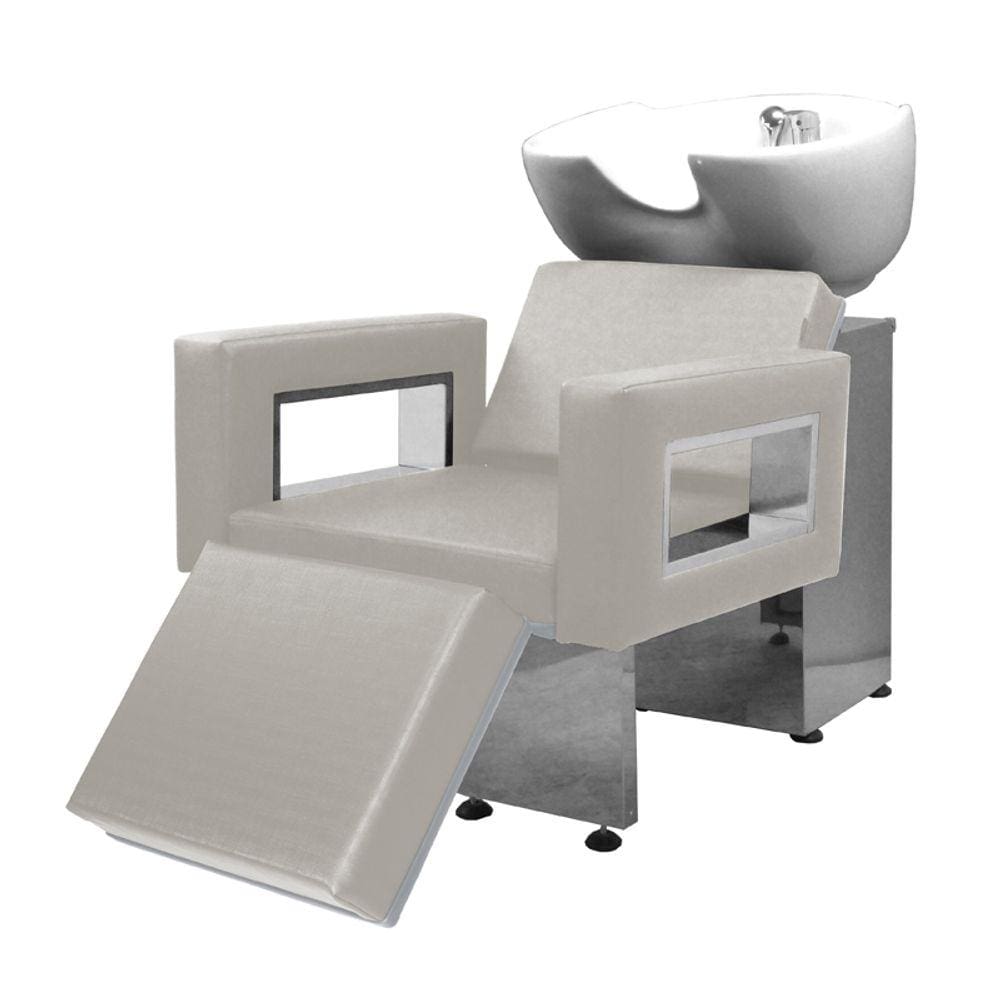 Lavatório Salão de Beleza Moderna Ap Base Inox BrancoF