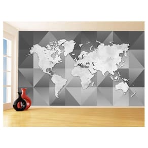 Papel De Parede Mapa Mundi Moderno Cimento NMU71 1,75X2,0M
