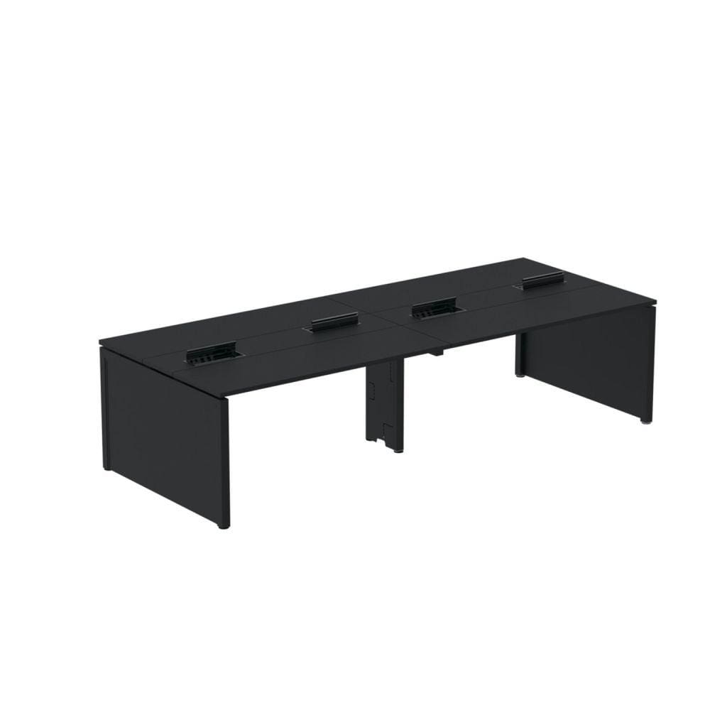 Mesa de Plataforma Dupla para 4 Pessoas Corporativa 150x140/4p Preto