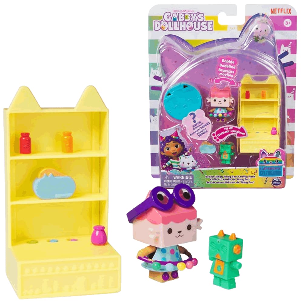 Gabby Dollhouse Baby Box Cat Set Prateleira de Artesanato