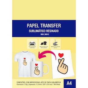 Papel Transfer Sublimático Resinado Fundo Azul A4 - 100 Folhas