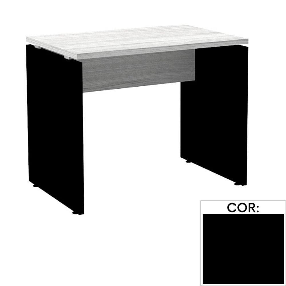 Mesa de Escritório Pé Painel PE25 em MDP 150 x 70 cm Preta com Base Preta