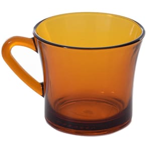 Xicara De Vidro Para Chá Lisa Ambar 190 Ml - Kit 6 Pçs