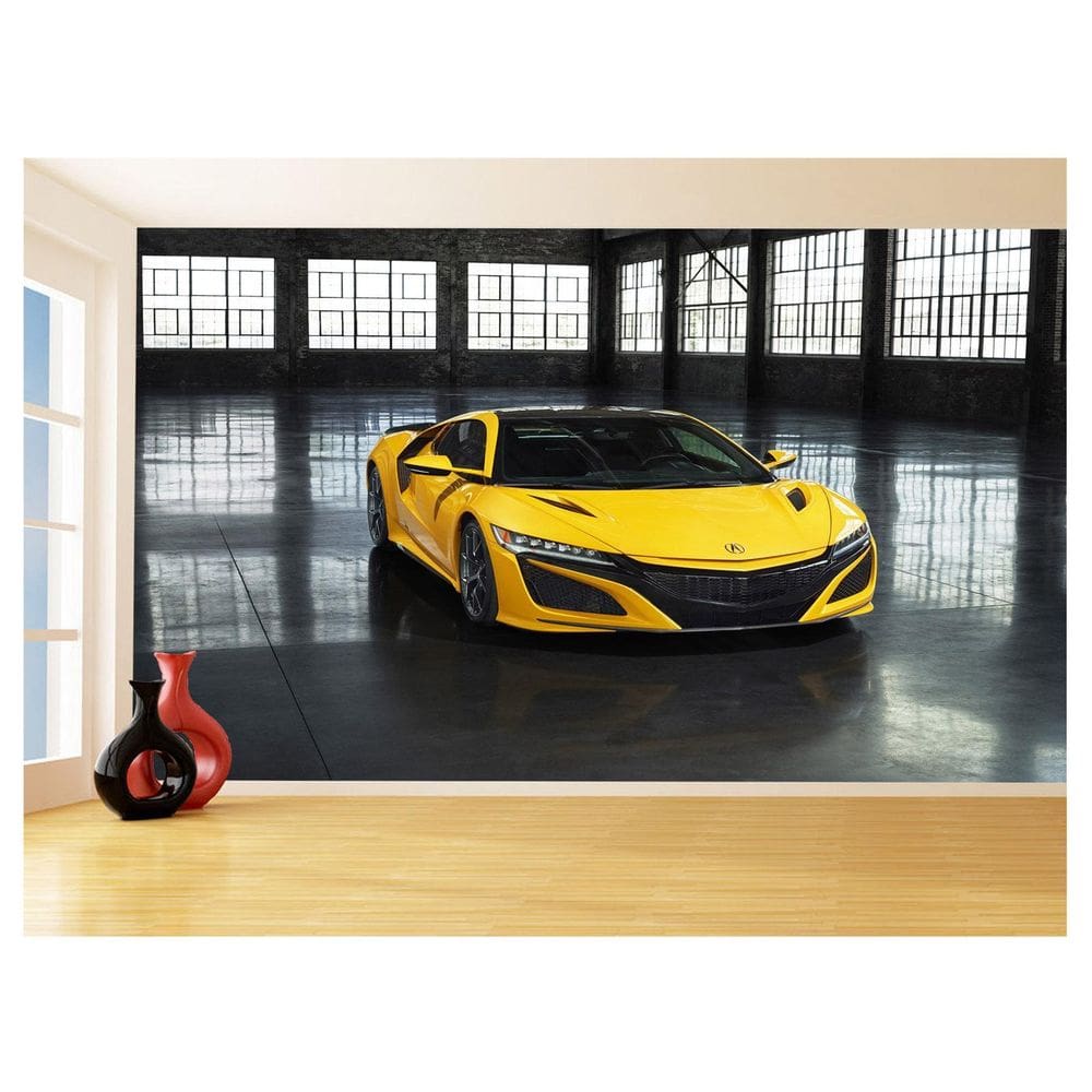 Papel De Parede Carro Honda Acura Nsx Amarelo 3,5M Car167