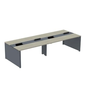 Mesa de Plataforma Dupla para 4 Pessoas Corporativa 160x140/4p Nogueira Casablanca/Grafito