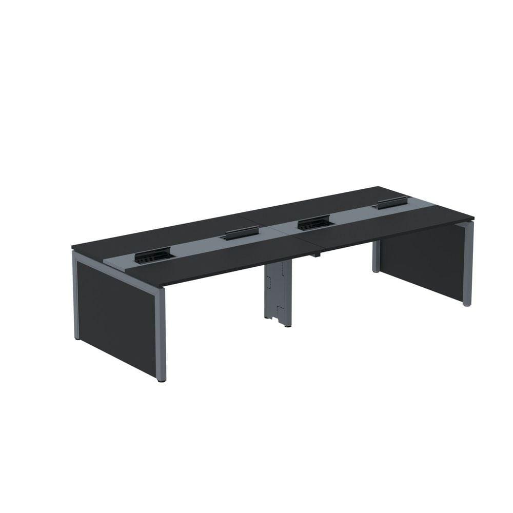Mesa de Plataforma Dupla para 4 Pessoas Corporativa 120x140/4p Preto/Grafito