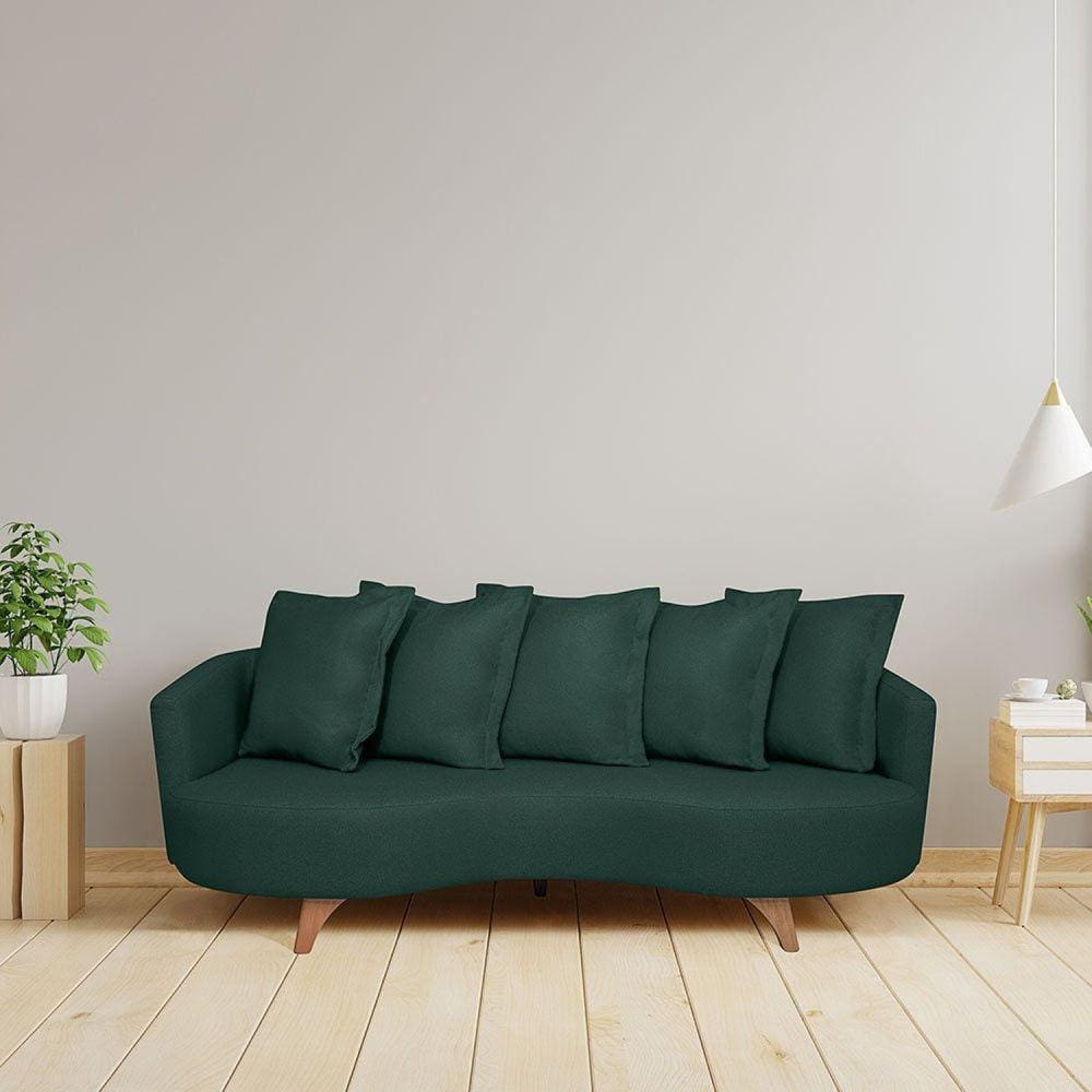 Sofá 2 Lugares 240cm Capri Verde/Pé Imbuia