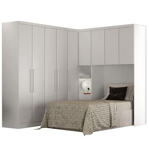 Guarda Roupa Modulado Rizon 004 Solteiro 4 Peças Novo Horizonte Cor Branco
