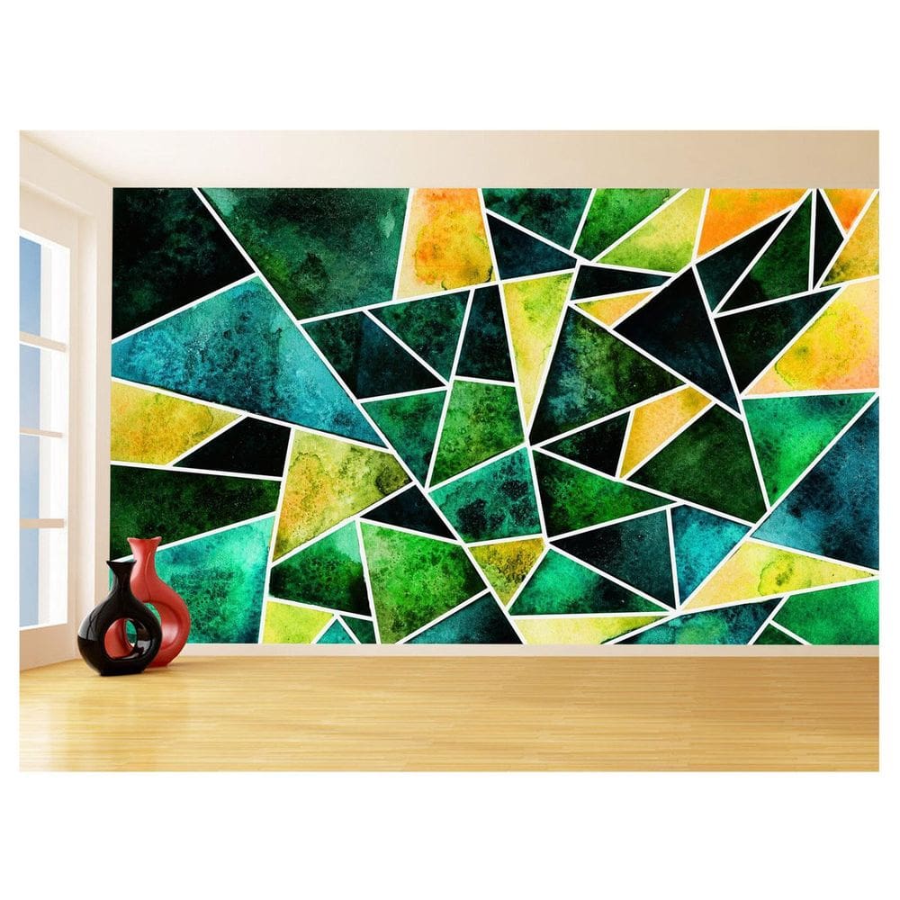 Papel De Parede Geométrico Triângulos Abstrato 3,5M Gmt59