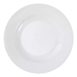 Kit 12 Prato De Melamina Sobremesa Redondo Branco 20Cm