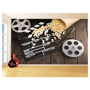 Papel De Parede 3D Arte Cinema Rolo Filme Pipoca 3,5M Tra59