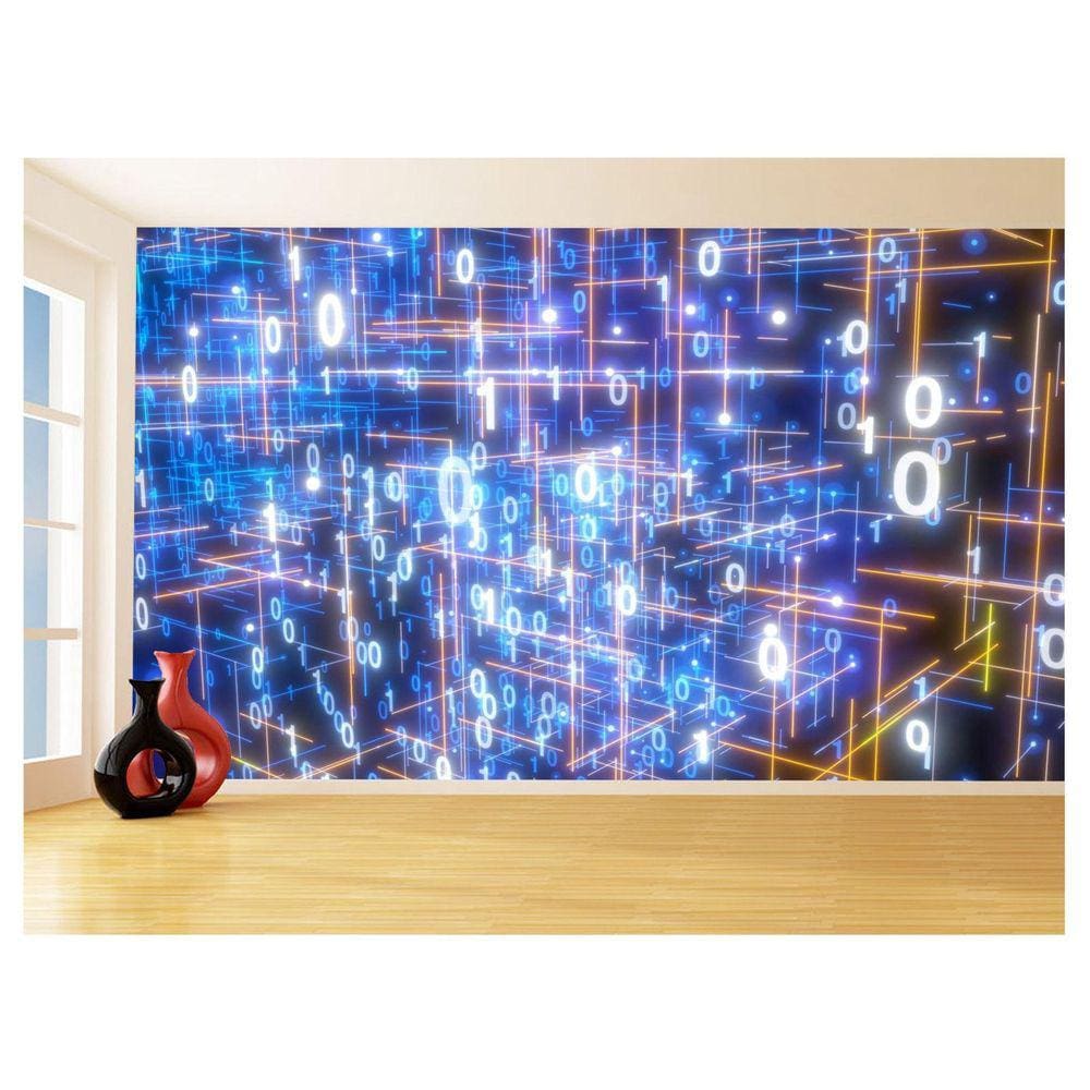 Papel De Parede 3D Tecnologia Computadores Bits 3,5M Tec30