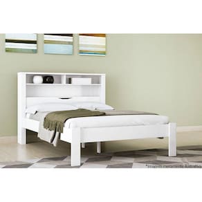 Cama De Casal Invicta Com Baú + 2 Nichos Branco - Santos Andirá