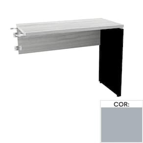 Mesa de Escritório Complemento 90 x 45 cm Pé Painel PE25 em MDP Cinza com Base Cinza