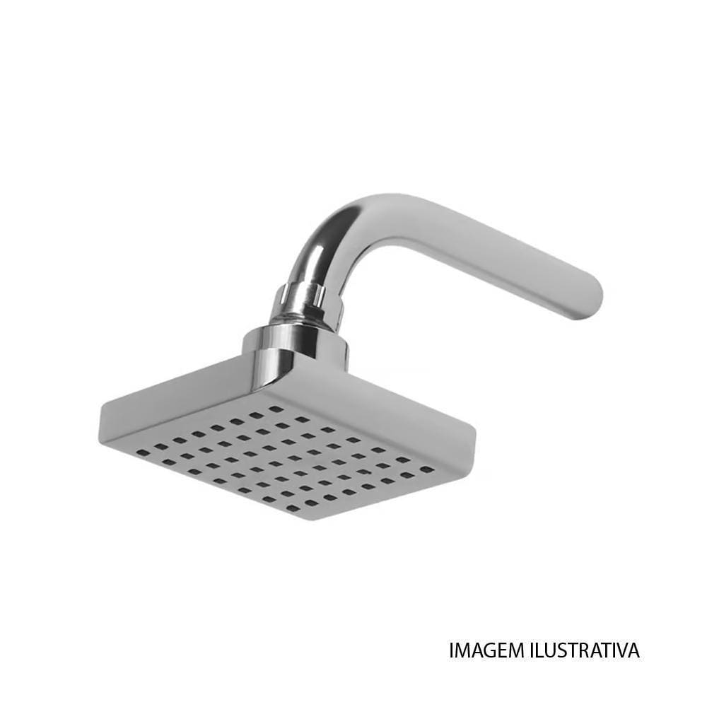 Ducha Chuveiro Quadrado Inox Articulado Aquecedor Solar/Gás