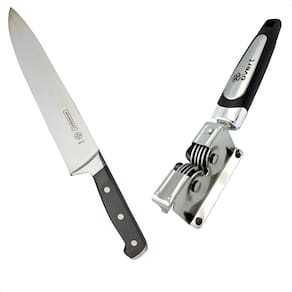 Kit Faca Carne Chef Kitchen 8" Mundial Afiador De Faca Overt