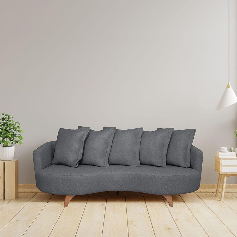 Sofá 2 Lugares 220cm Capri Cinza/Pé Imbuia