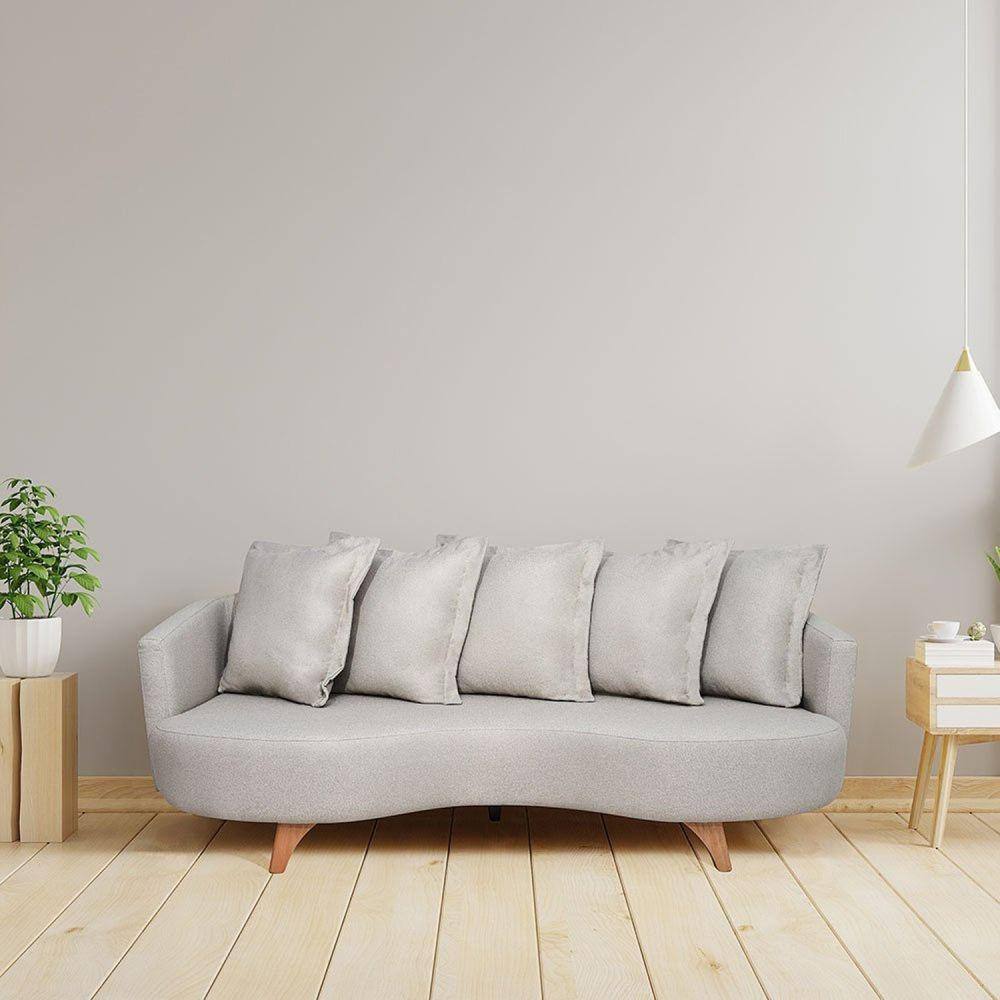 Sofá 2 Lugares 220cm Capri Bege /Pé Imbuia