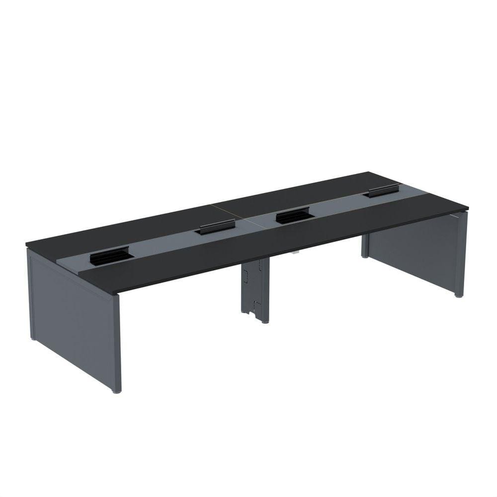 Mesa de Plataforma Dupla para 4 Pessoas Corporativa 120x140/4p Preto/Grafito