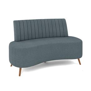 Sofá 2 Lugares Living 160cm Pé Palito Maraú Bouclê Azul K01 - D`Rossi
