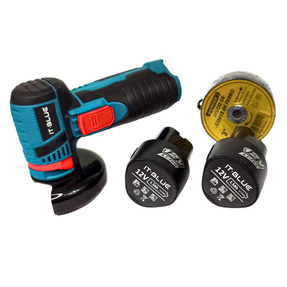 Kit Esmerilhadeira Angular 12v com 20 Discos de Corte