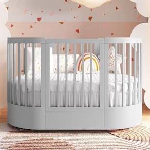 Berço Mini Cama Wave 3 Em 1 Com Colchão Maior Cinza