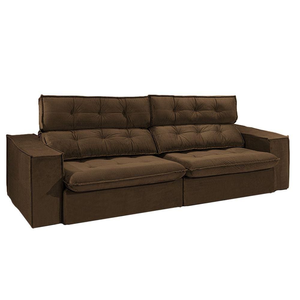 Sofá 4 Lugares Safira 276 Cm Konfort King Marrom